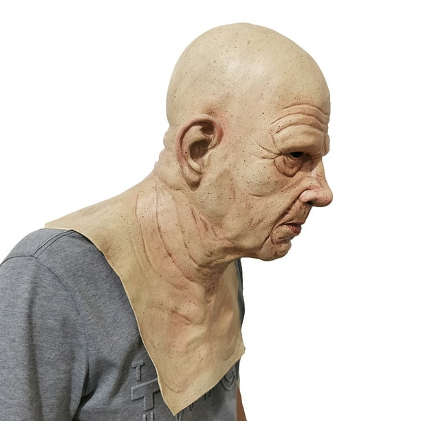  Máscara realista de hombre viejo Zuolo, máscara de Halloween  aterradora, máscara realista de hombre viejo con pelo y barba, máscara de  arrugas humanas, segura y fiable, látex A : Juguetes y