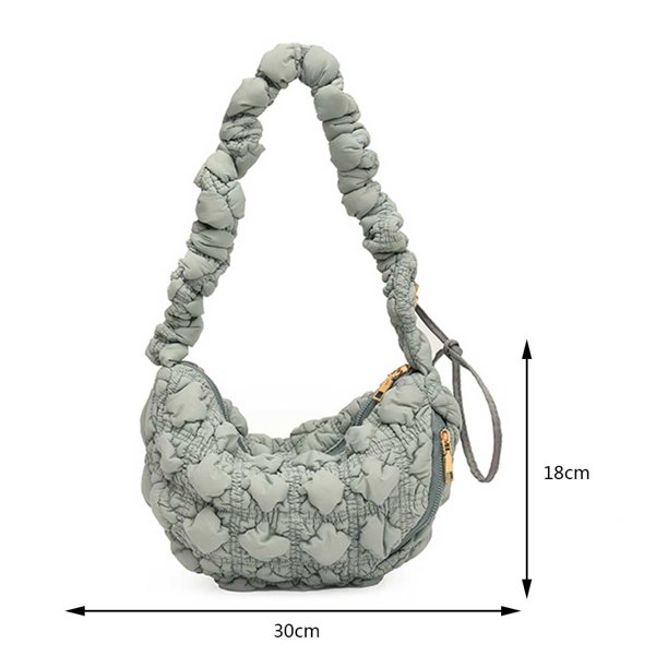 Bolsas de Hobo para mujer, Bolso de pecho de ocio acolchada coreana, bolso  de mano (gris)