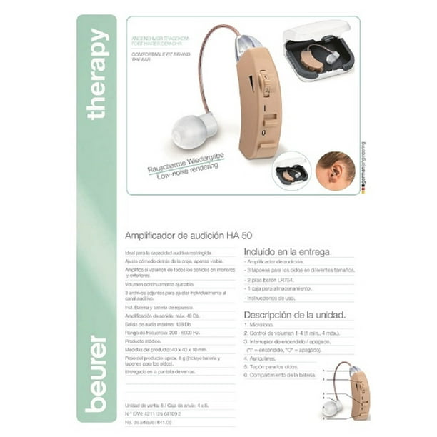 Audifono Problemas Auditivos Amplificador Sonido Ha20 Beurer - Dental  Integral