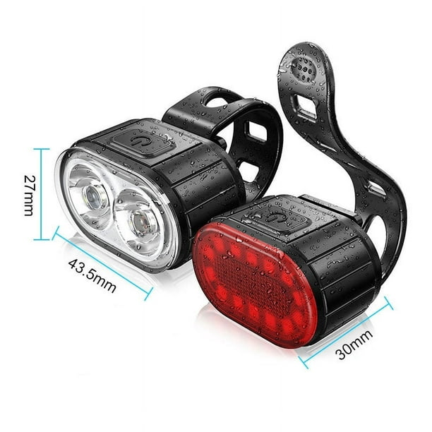 Juego de luces para bicicleta, potente kit de luces LED para bicicleta,  lámpara para bicicleta IPX5 impermeable, luces recargables USB para  bicicleta, luz delantera y trasera para bicicleta de carretera para hombres