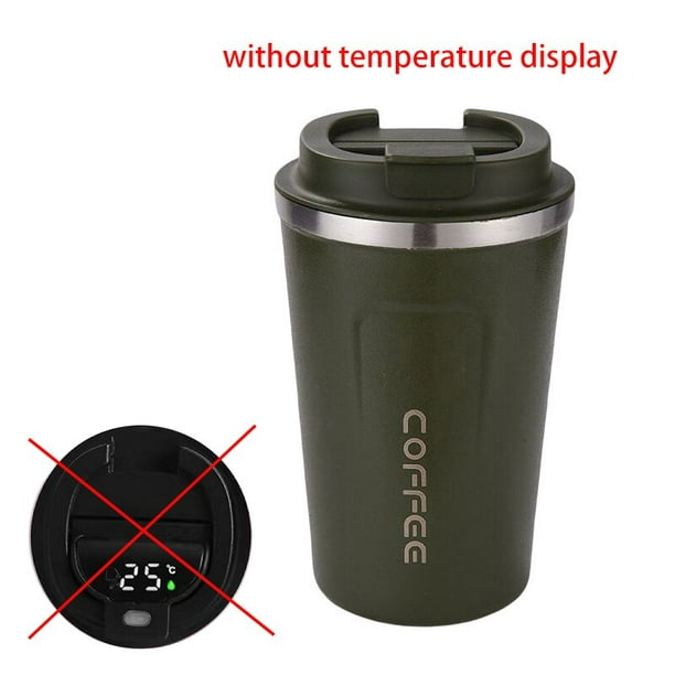 Termo de café con pantalla de temperatura, tazas de café de acero  inoxidable a prueba de fugas, taza de viaje inteligente para café a prueba  de