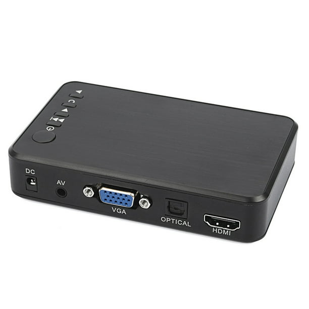 Mini reproductor multimedia Full HD Media 1080P USB externo SD SDHC MMC  Tarjetas U Disk Media Player VGA Salida AV Enchufe de EE. UU. Inevent  EL0343-02B