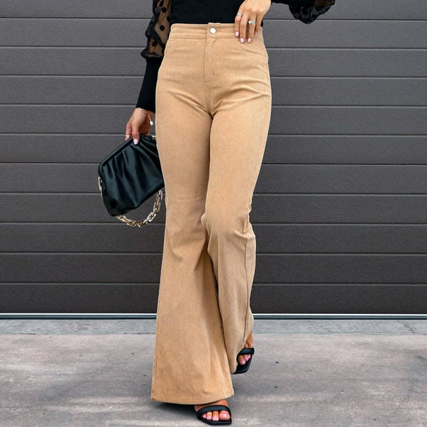 Pantalones de color puro pantalones casuales elegantes de moda  transpirables para dama para ir de compras y citas ANGGREK Otros