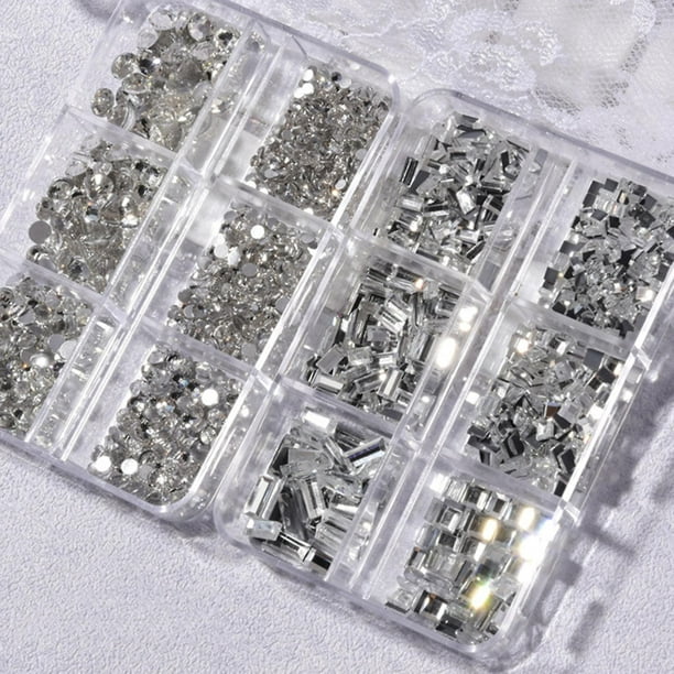 Diamantes de imitación de cristal para uñas, piedras preciosas de