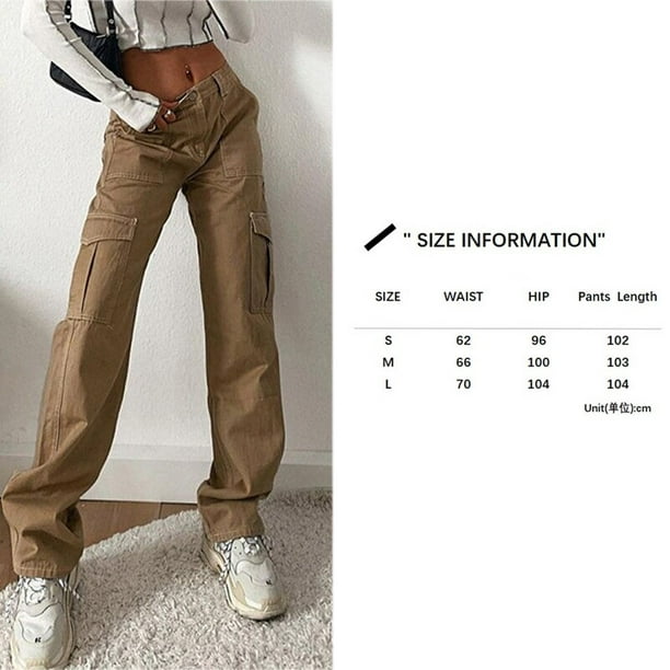 Pantalones Cargo informales para mujer, pantalón de cintura baja