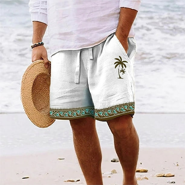 Pantalones cortos de playa de verano para hombre, Shorts suaves  transpirables de gran tamaño, 3D, vacaciones diarias informales, artículos  de viaje
