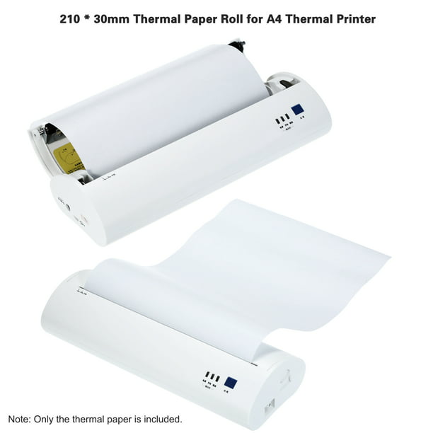 2 rollos Papel térmico A4 térmico máquina papel original largo tiempo 10-15  almacenamiento tipo papel para A40 impresora, Moda de Mujer