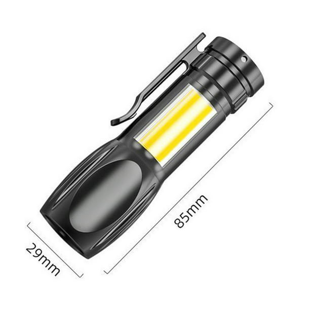 Luz LED para bolígrafo, linterna de bolsillo recargable súper brillante de  80 lúmenes, compacta, ligera, impermeable, de acero inoxidable de alto