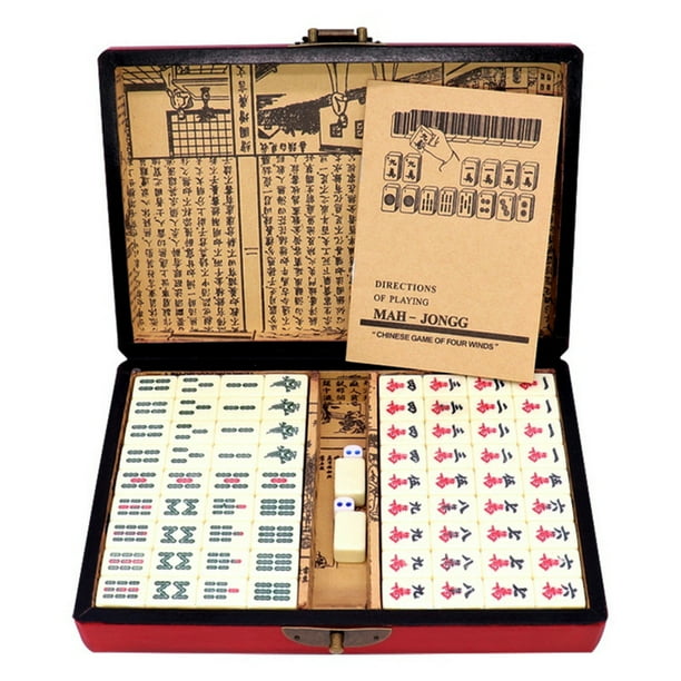 Juego de Mahjong chino numerado 144 fichas Juego de Mah-Jong portátil chino yeacher Dominó | Walmart en línea