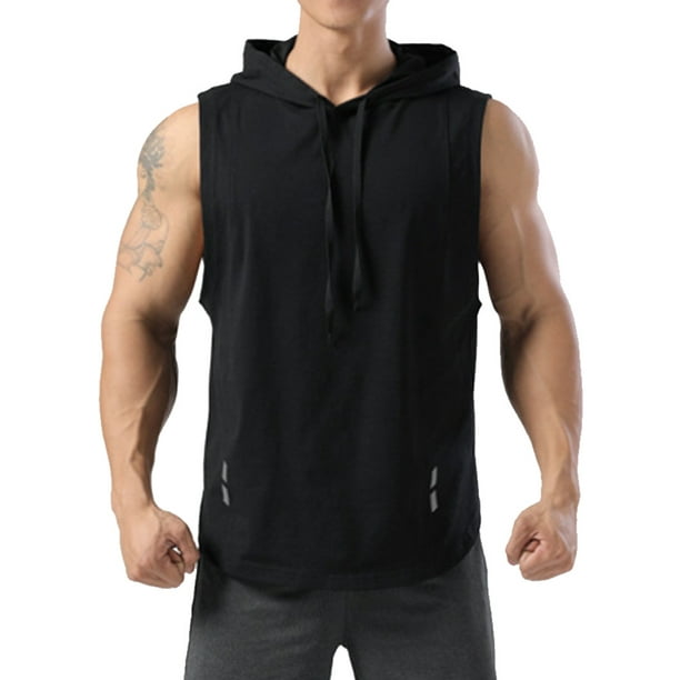 Camisetas de entrenamiento con capucha para hombre, camisetas sin mangas  para culturismo y entrenamiento muscular, sudaderas con capucha para