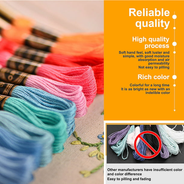Hilos de bordar de algodón multicolor, juego de hilo, artesanía, bricolaje,  suaves colores, para coser, madejas, pulsera, manualidades Worallymy  JD709783067