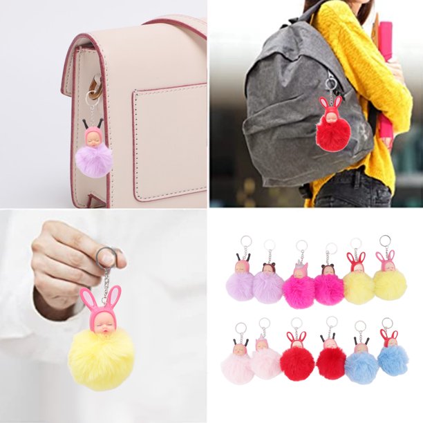 Lindos llaveros de mariposa para mujer, llavero con pompón, mochila para  niñas, niños, mujeres y hombres, llaveros para llaves de coche