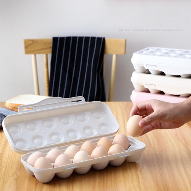 iDesign Huevera de plástico para 18 huevos, caja de huevos