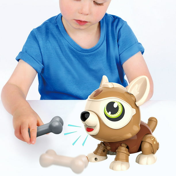 Juguetes para perros eléctricos, juguete interactivo, perro mascota  electrónico para niños (marrón c Ehuebsd libre de BPA