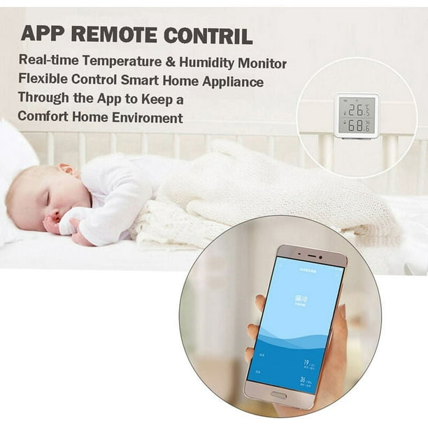 Smart home wifi sensor inalámbrico de temperatura humedad lcd