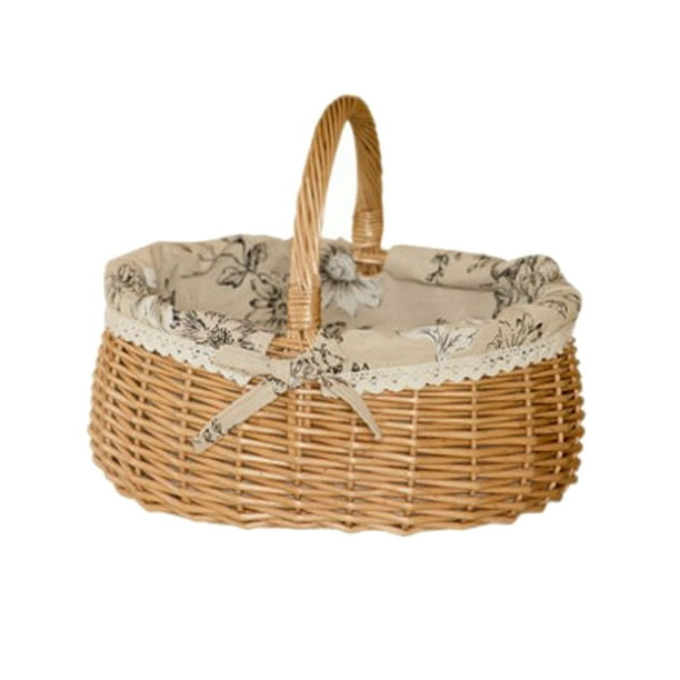 Canasta De Paja Tejida Almacenamiento De Mimbre De Mimbre De Comida De  Fruta Sunnimix Picnic Basket Organizer