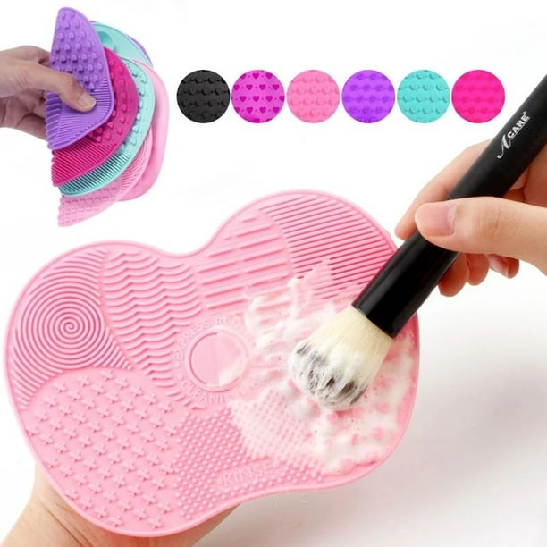 Limpiador de brochas de maquillaje, alfombrilla de limpieza de Gel, base de  silicona, herramienta de maquillaje