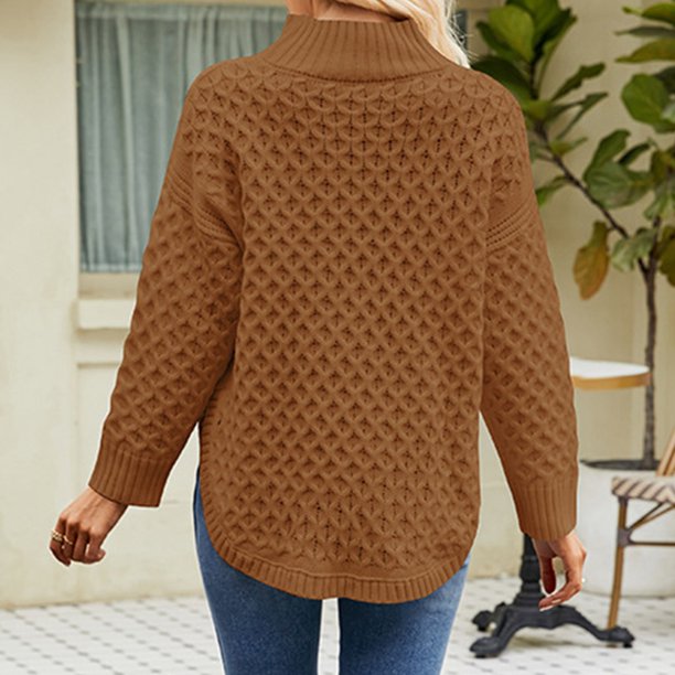 Gibobby Casual Suéter para Mujer, Sueteres Canalé Sweater Dama Diseño de  Moda Abrigo Ligero Invierno Blusa Manga Larga Multilooks Elegante o  Casual(Rojo,M)