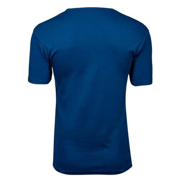 Tee Jays - Camiseta básica de manga corta con cuello redondo para hombre -  100% Algodón ringspun com Tee Jays UTBC3311_indigo