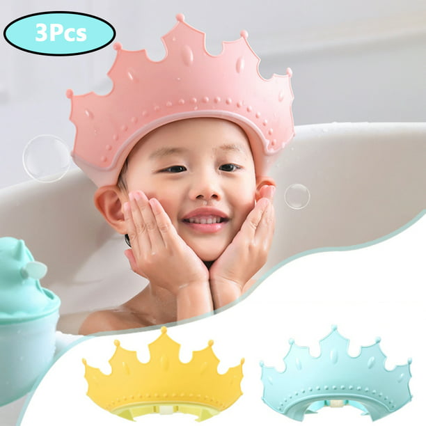 Set de 3 Gorros de ducha Lankey para niños pequeños, gorro de baño  ajustable para bebés