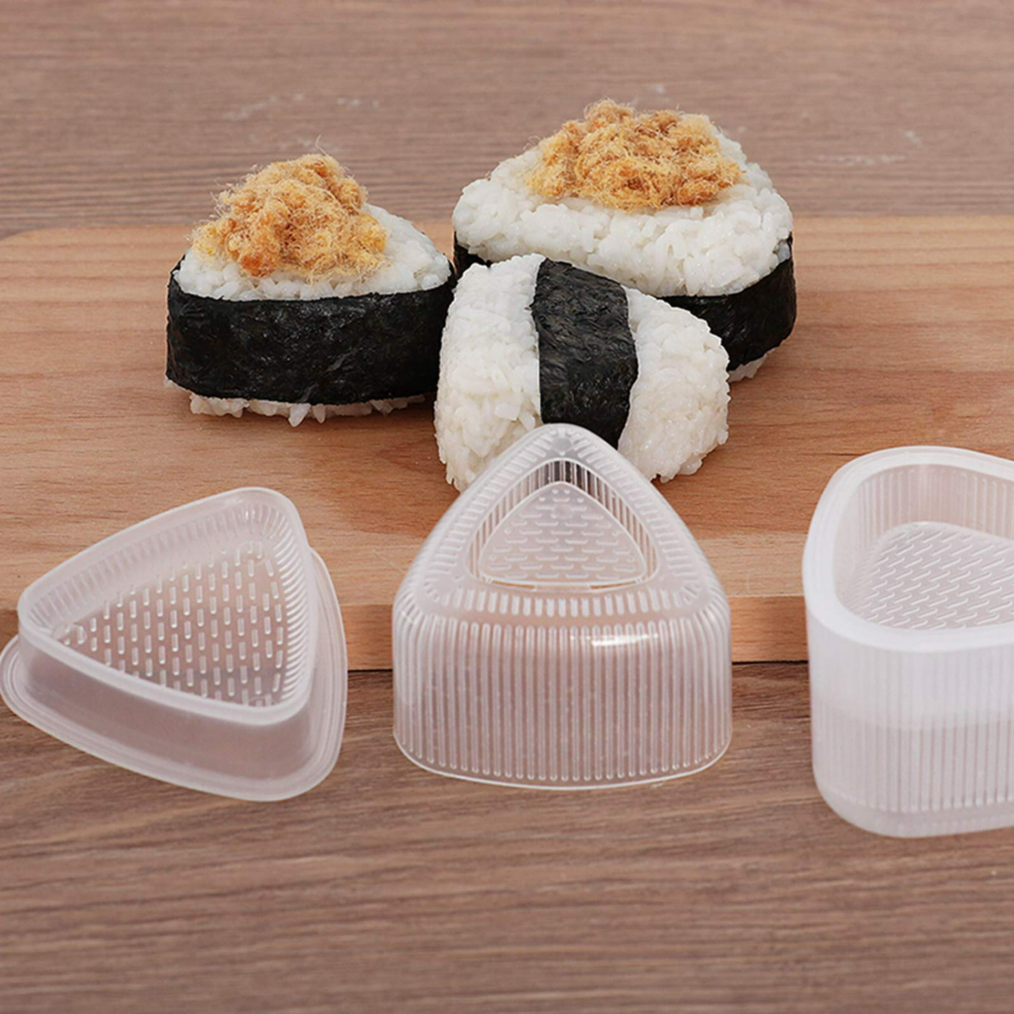 Molde triangular para sushi, molde de arroz Onigiri de grado alimenticio  sin BPA, forma hasta 6 bolas de arroz de sushi a la vez fácil y rápidamente