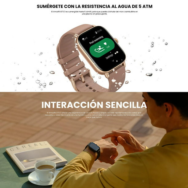 Reloj Inteligente Smartwatch Amazfit Gts 3 Negro Sumergible Gps