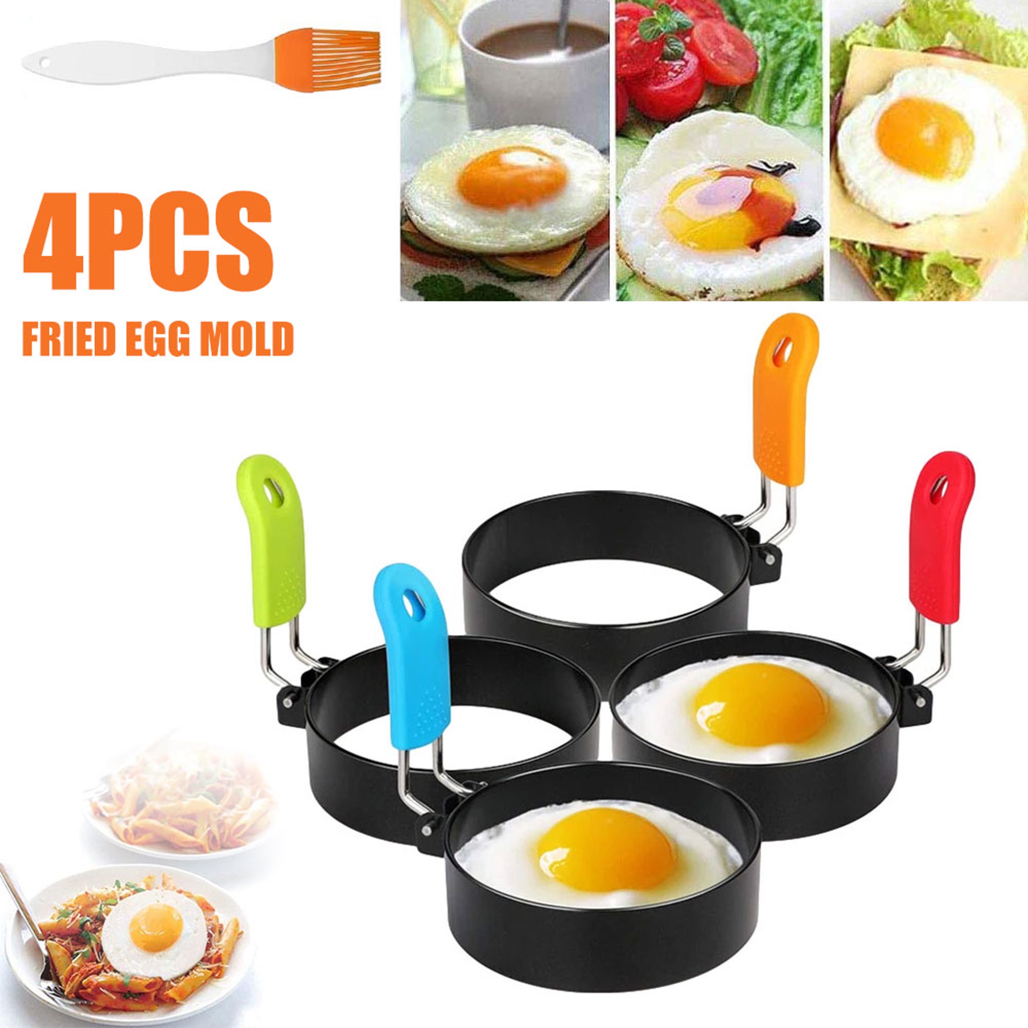 Molde de cocina de forma redonda, utensilio para cocinar huevos, microondas  - AliExpress