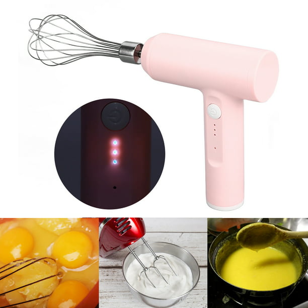 Batidora de mano eléctrica inalámbrica con 3 accesorios, batidor portátil  multiusos de alimentos para mezclar huevos, batir crema, picar ajo