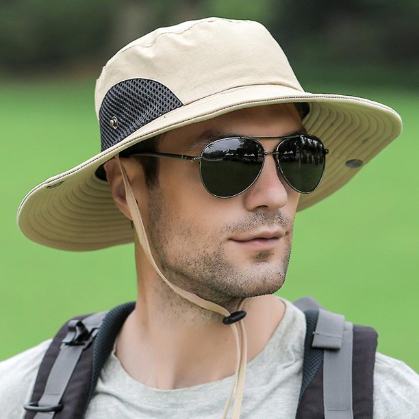 Sombrero de pescador con protección solar para hombre, gorro de pescador  con circunferencia de 60cm, impermeable y transpirable para exteriores  YONGSHENG