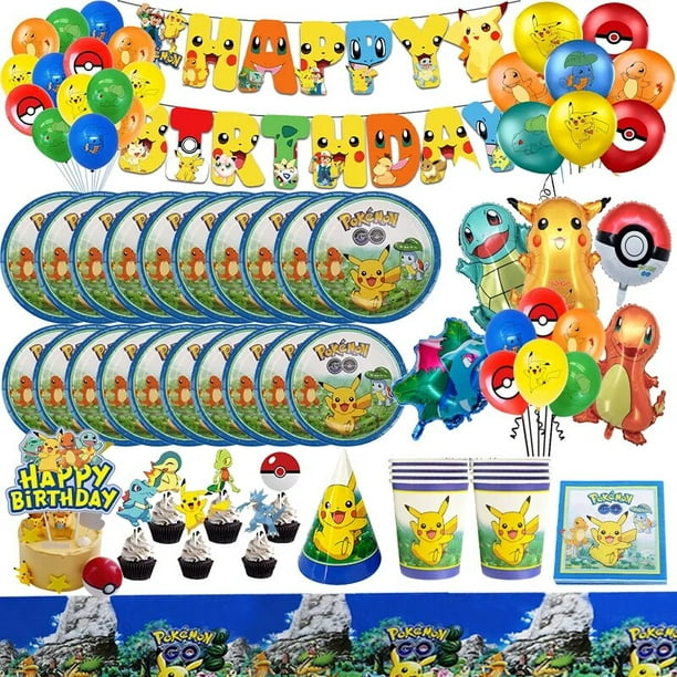 amscan 9050 0365-66 Pokemon-Juego 56 Piezas, vajilla desechable y decoración,  cumpleaños Infantil, Fiesta temática, Multicolor : : Hogar y cocina