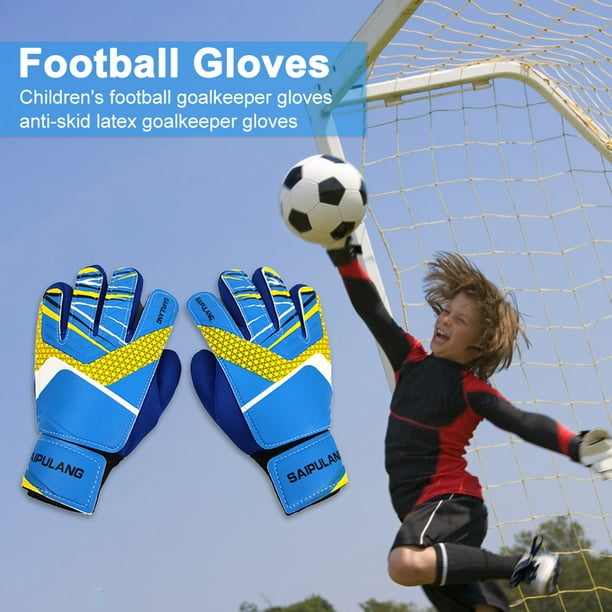 Guantes de fútbol para niños Accesorios deportivos de PU elásticos  ajustables (7 verdes)