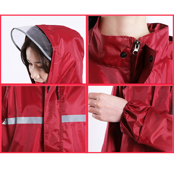 Chubasquero grueso para mujer con capucha Chaqueta impermeable reflectante  Poncho ligero para trabaj Yinane abrigos de lluvia