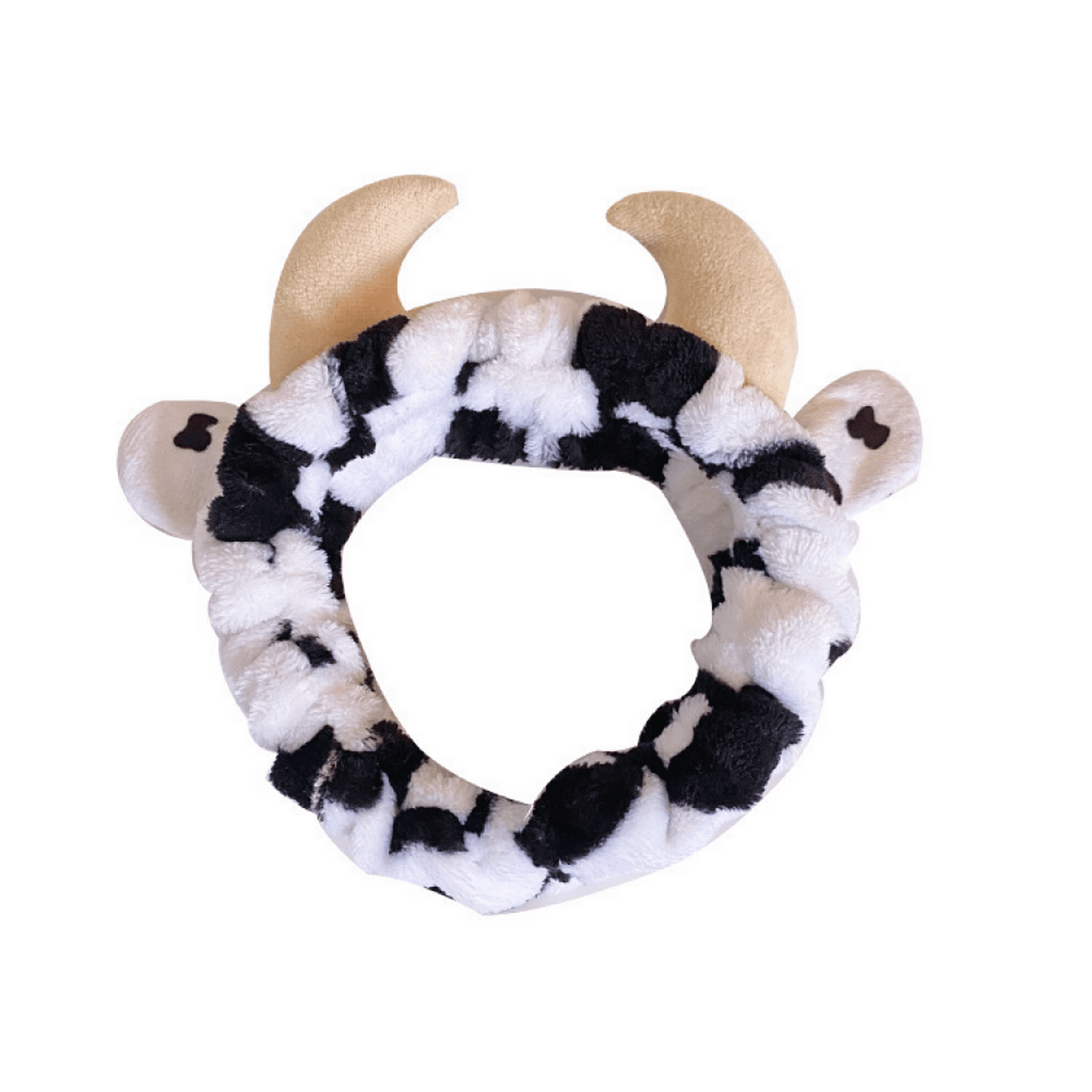 Diadema De Vaca Con Orejas De Peluche – Accesorio Unisex De Plástico Y Espuma, Ideal Para Carnaval, Halloween, Navidad Y Fiestas De Disfraces, Medidas 23x17 Cm