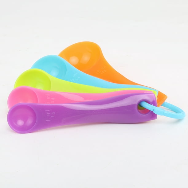 Cuchara medidora de plástico engrosante para hornear gramos  cuchara 5 piezas Set de condimentos Escala de combinación Cuchara (color:  arcoiris) : Hogar y Cocina