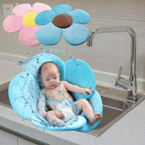 Alfombrilla de baño para bebé, flor de baño para bebé, bañera infantil,  cojín plegable, almohada de Adepaton LKX-1977-1