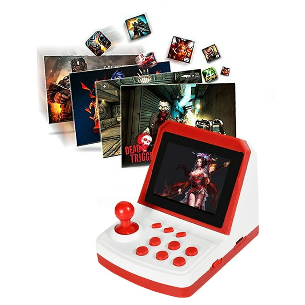 Mini Consola Retro Arcade 360 Juegos LCD 2 Controles Salida TV Rojo  GENERICO