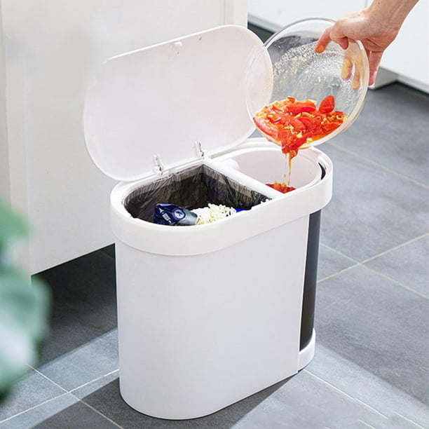  Bote de basura para clasificar, 3 compartimentos debajo de la  encimera, armario de cocina, contenedor de reciclaje extraíble y bote de  basura, cubo de basura de 20 litros (color amarillo) 