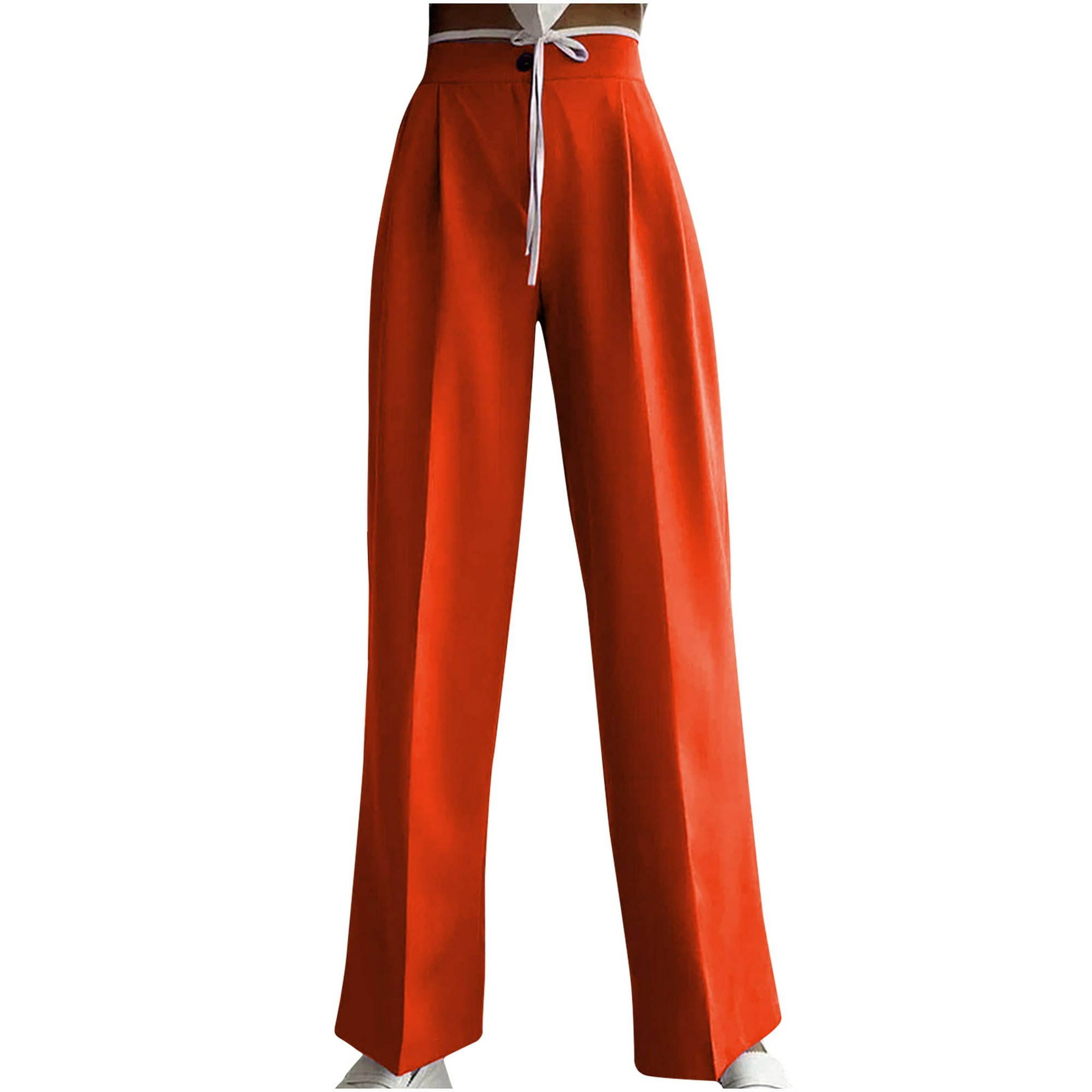 Pantalones de mujer de moda Pantalones completos Pantalones de traje de color  sólido recto casual Fridja alkflakhf34795