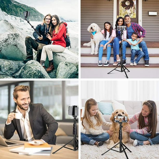 Selfie Stick trípode, trípode de teléfono de 85 , soporte de trípode de  aluminio para grabación de video Vlog de fotos, trípode de viaje para