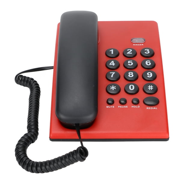 Teléfono con cable multifuncional, teléfono fijo doméstico KXT504, teléfono  fijo con múltiples cables, teléfono fijo de escritorio, eficiencia  maximizada