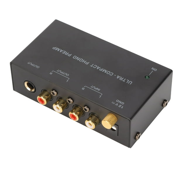 Preamplificador de Fono con Controles de Volumen LiNKFOR Mini  Preamplificador para Tocadiscos Ruido Bajo Preamplificador Phono MM con  Entrada RCA