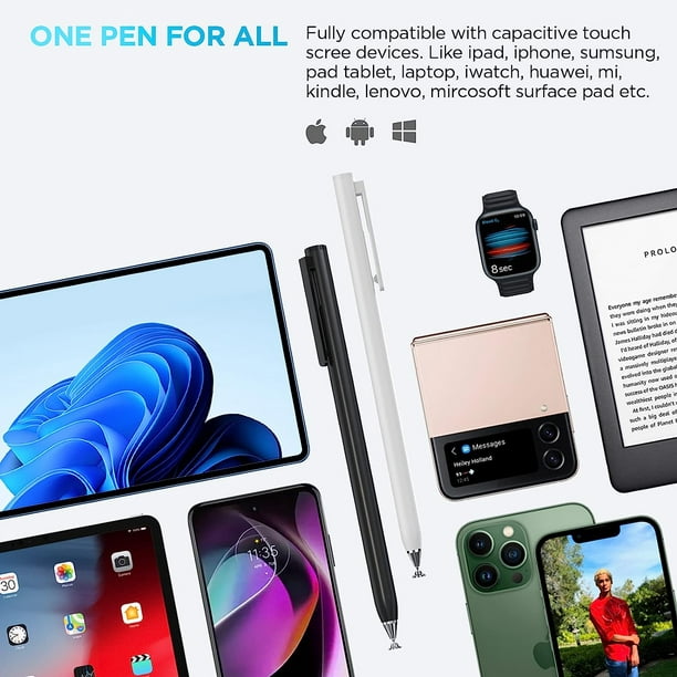 Lápiz óptico para iPhone para pantallas táctiles: lápiz óptico compatible  con Apple iPad - para Chromebook Stylus Pen