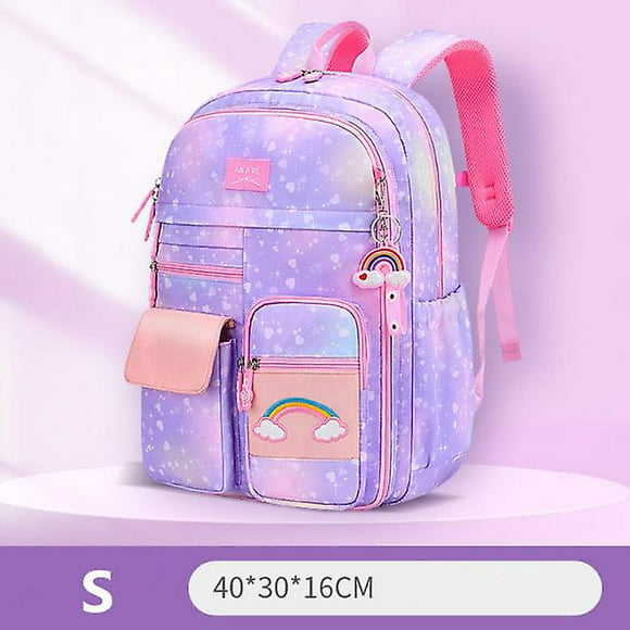 mochila escolar de primaria bonitas bolsas coloridas para niñas mochilas escolares de princesa mochilas escolares impermeables para niños de la serie arcoíris