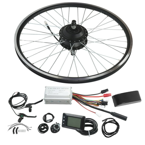 Kit de conversión de bicicleta eléctrica para volante giratorio de rueda  trasera, con pantalla LCD, kit de motor de cubo de rueda trasera, sin