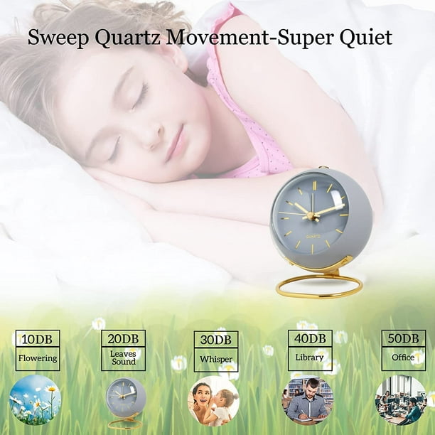 Despertador infantil, reloj silencioso con luz nocturna y alarma fuerte  JAMW Sencillez