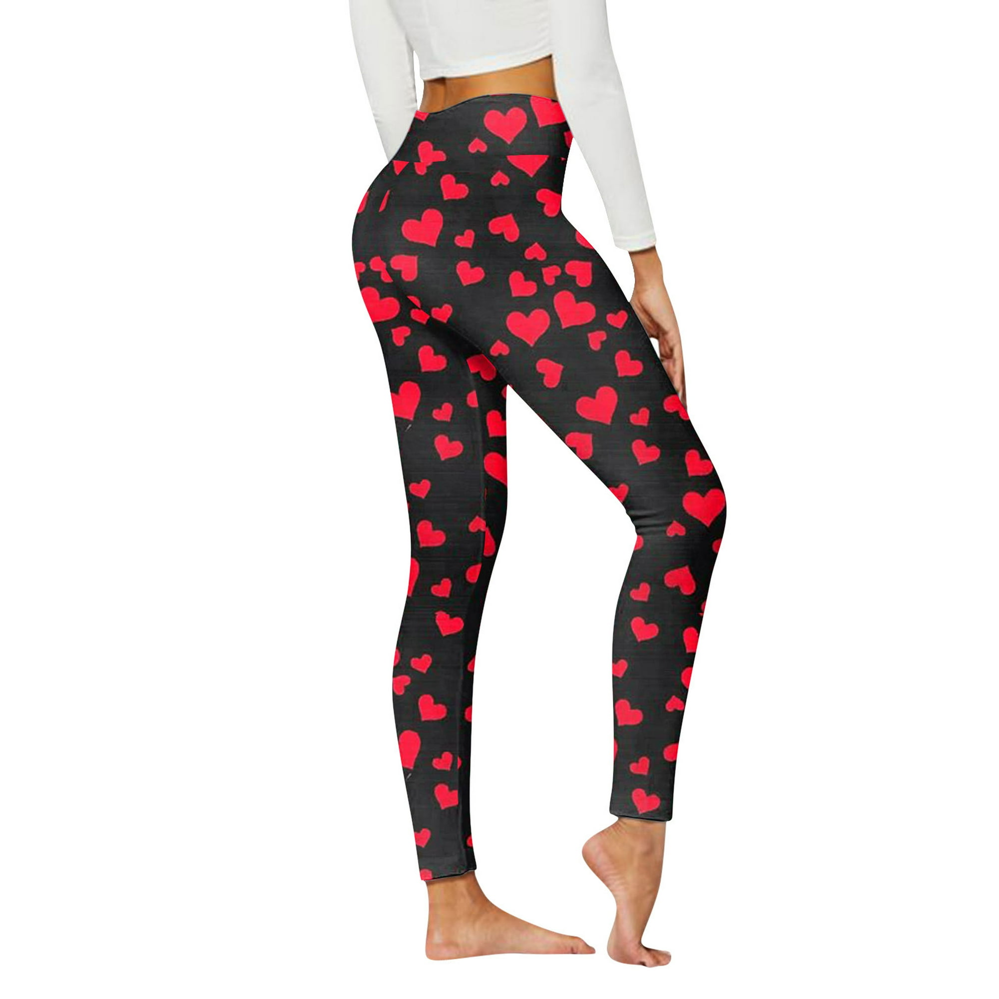 Leggings Deportivos Con Estampado De Corazones Para Mujer, Pantalones De  Yoga De Cintura Alta Para Hacer Ejercicio Y Correr, Ropa Deportiva Para  Mujer