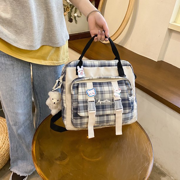 Bolsos cruzados japoneses Harajuku para mujeres y hombres, Bolso de nailon  para libros de estudiantes de