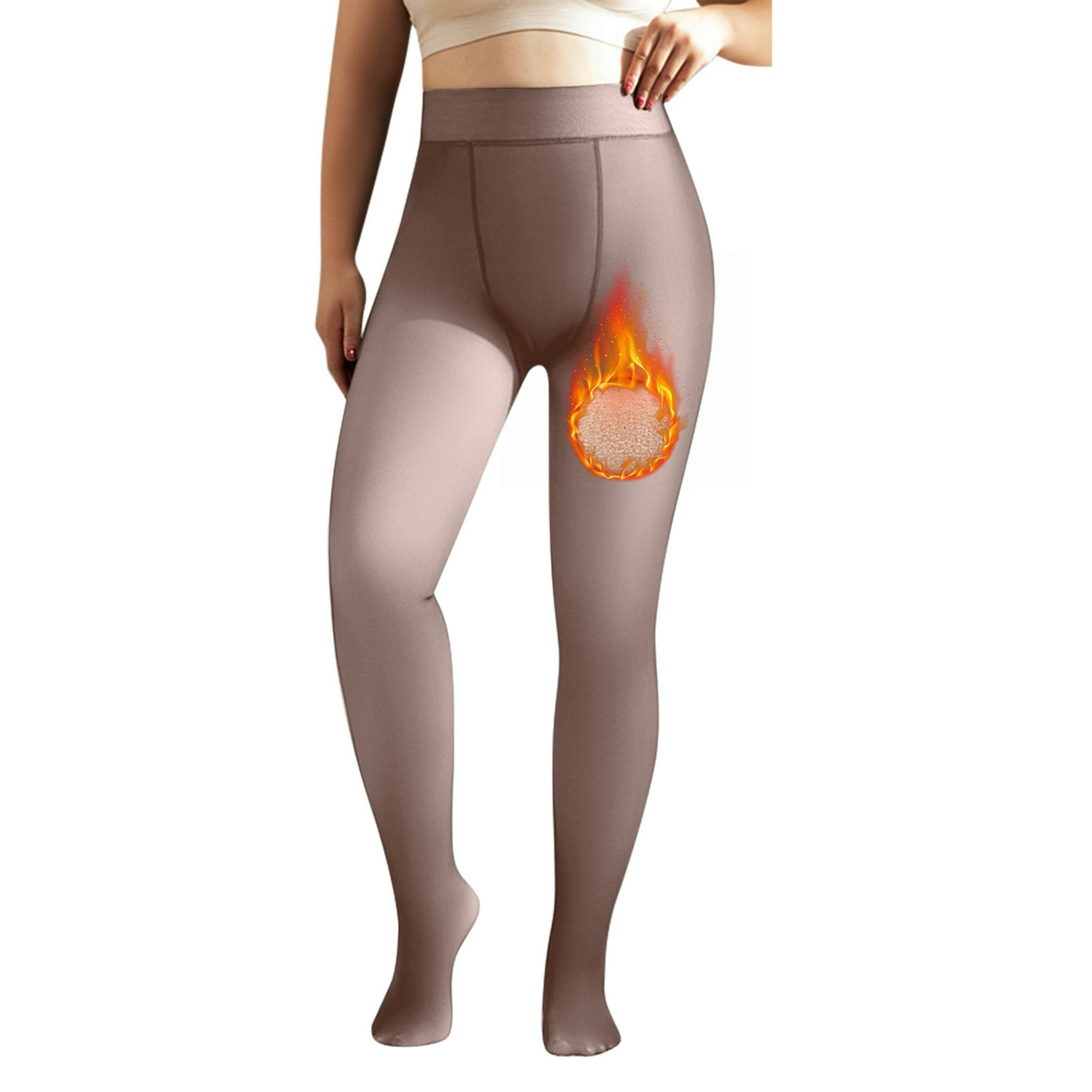 Medias térmicas para mujer, de cintura alta, control de abdomen, elásticas,  con forro polar, medias gruesas y cálidas