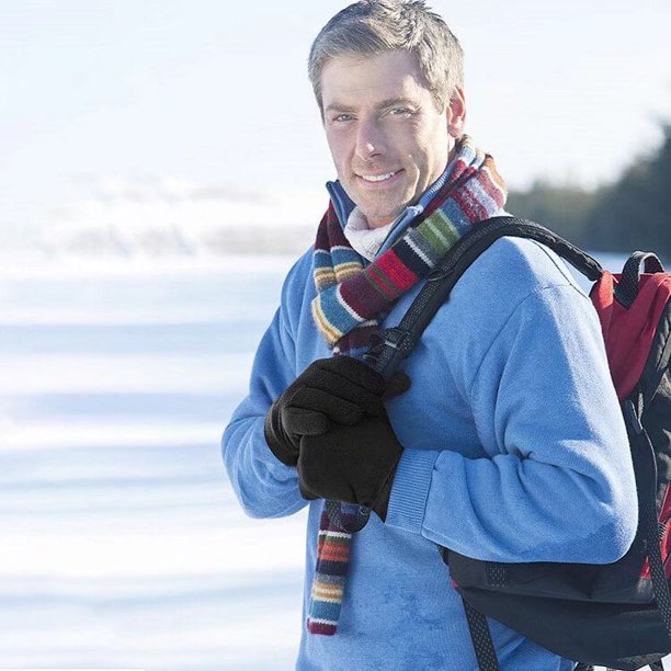 Comprar Guantes de cuero para hombre Pantalla táctil Invierno a prueba de  viento Mantener caliente Guantes masculinos de otoño e invierno Negro