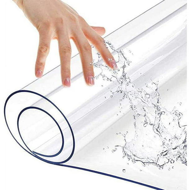 Mantel de plástico transparente para mesa de mesa de plástico transparente,  protector de mesa de plástico transparente, almohadilla protectora de
